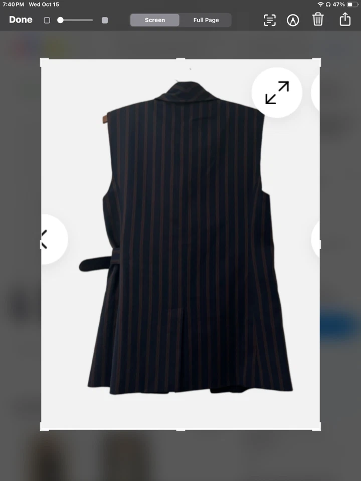 Жилет женский Anthropologie темно-красный в полоску с боковой пряжкой размер L - Изображение 4 из 4