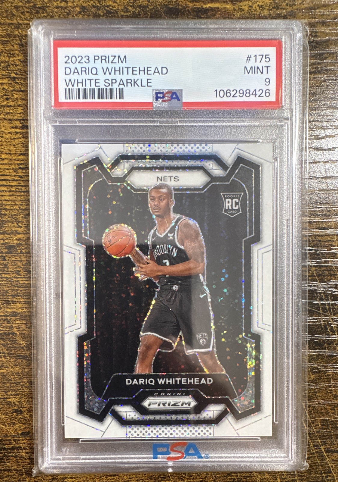 2023-24 Panini Prizm - Dariq Whitehead #175 White Sparkle Prizm Rookie SSP RC