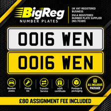 OO16 WEN OWEN OWAIN OWYN OWENN PERSONALISED NUMBER PLATE UK CHERISHED UK REG
