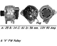 WAI Alternator 90AMP for Volkswagen Golf R32 3.2 2002-2004 WA13851N