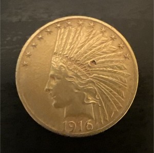 1916 Indian Head $2.50 Quarter Eagle Gold Coin 0.900 Fine Business Strike P