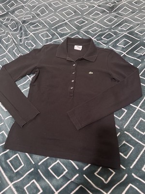 Lacoste Longsleeves  Polo Shirt For Women Size 40 Black