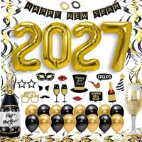 Silvester Deko Set Gold XXL Mit Girlande Party Accessoires 2027 Feier