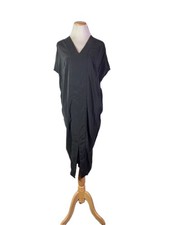 Universal Standard for J. Crew Size M Black Short Sleeve Cupro Tunic Dress