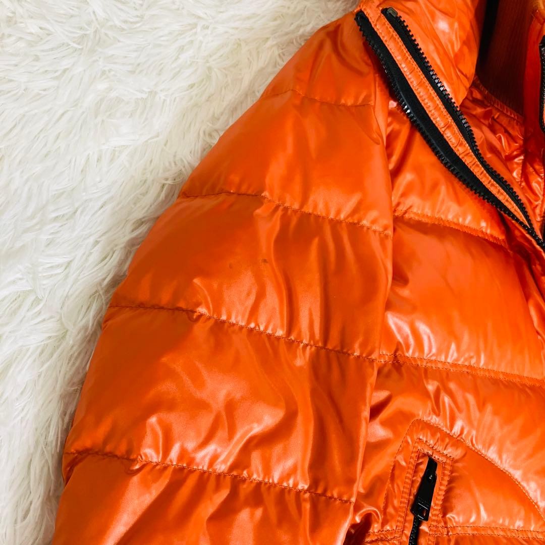 Burberry Black Label Down Jacket Nova Check Fur-Trim Orange Used thumbnail 6