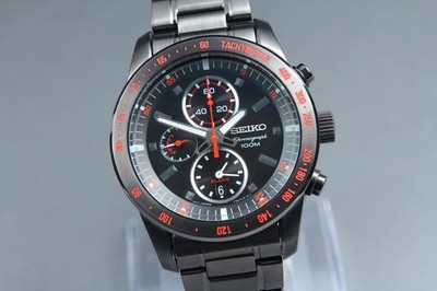 [Unbenutzt] Seiko 7T62-0HW0 SNAD91P1 Schwarz Chronograph Sport QT Uhr aus Japan