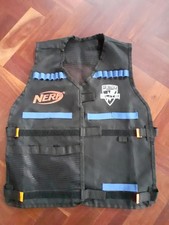 Nerf N-Strike Black Tactical Vest with Pockets & Adjustable Straps VGC 56cm long