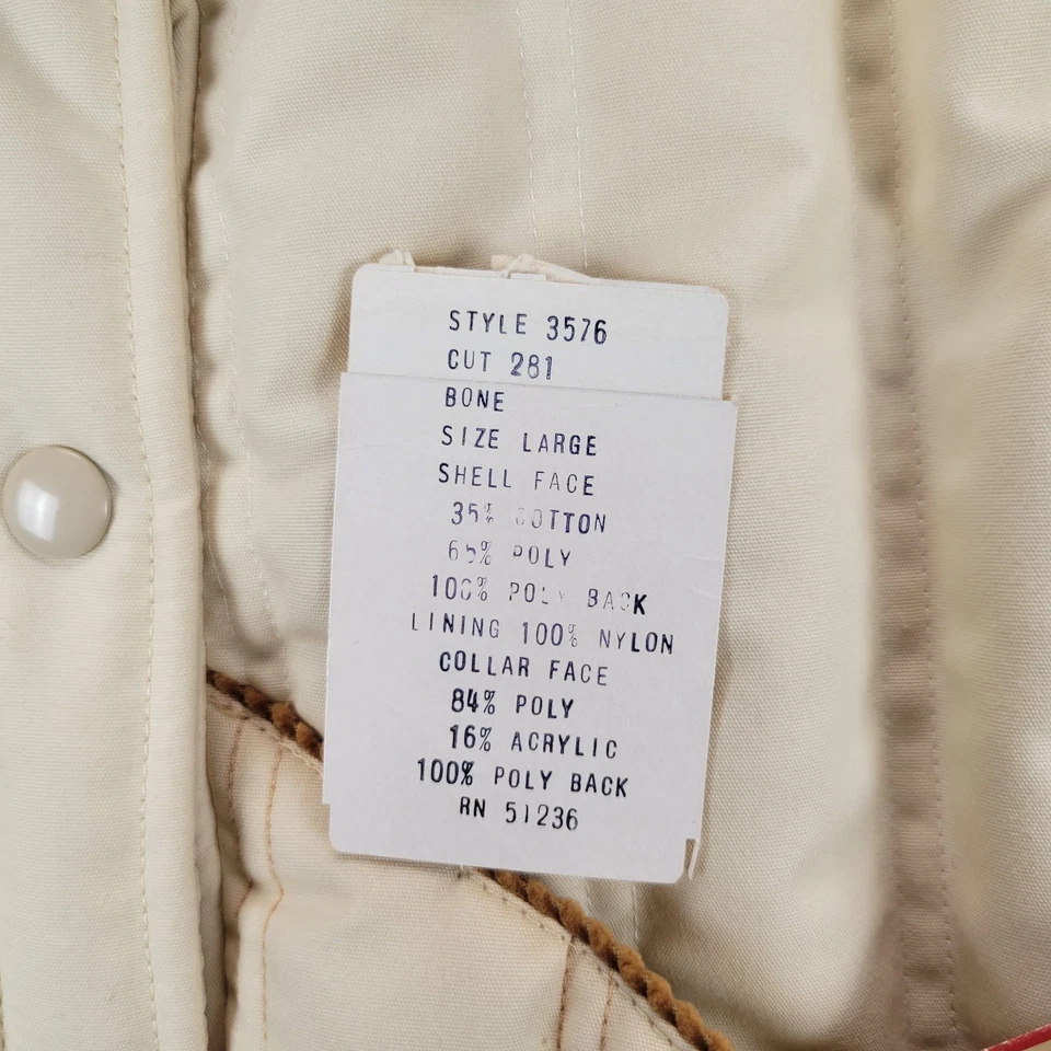 Colete Vintage Vermelho Montanha Veludo Ocidental Sherpa Tamanho Grande Estoque Morto Osso EUA - Imagem 3 de 4