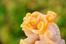 0543 A Natural Shoushan ‘Furong’ Seal Stone for Carving, Dragon-Headed Lion