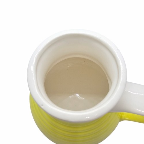 Yellow Beehive Mug No Spill Non-Skid Pottery Stoneware Travel Coffee with Box - Picture 8 of 12