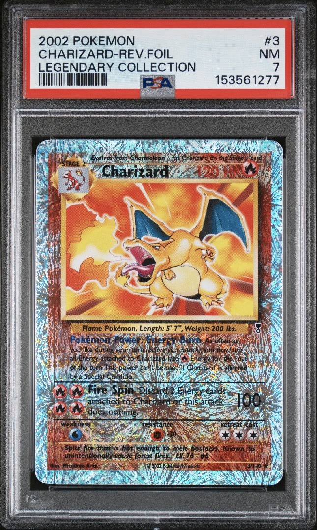2002 Pokémon Charizard Legendary Collection Reverse Holo 3/110 PSA