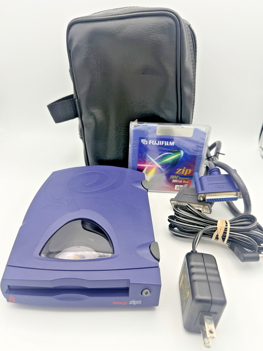 Iomega ZIP 250 External Drive 250MB Z250P w AC Adapter Supply