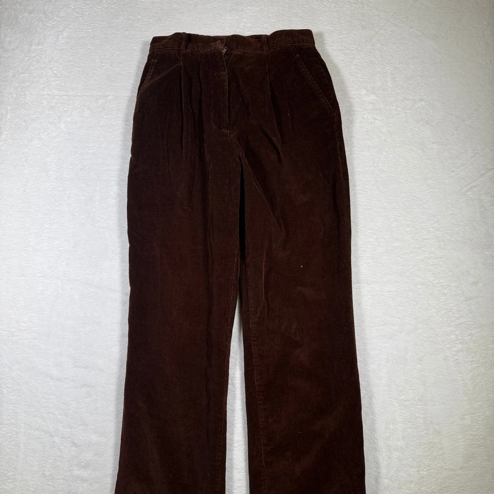 Женские коричневые вельветовые плиссированные брюки спереди Brooks Brothers размер 6 100% хлопок - Изображение 4 из 4