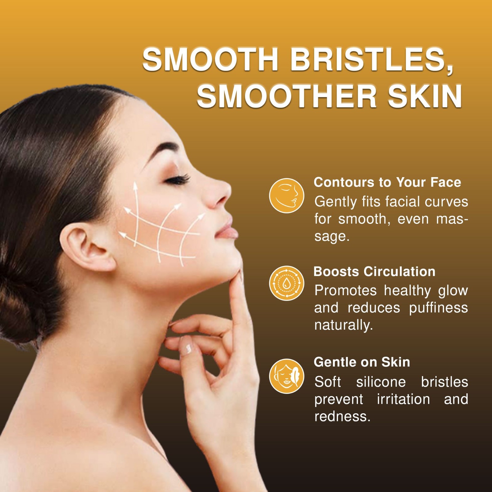 Lymphatic Contour Face Brush, Massage Brush, Soft Bristle Personal Care Brush