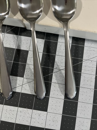 Hampton Silvermiths Quattro (4) Cucchiai da Zuppa Ovali Ricambio Posate Inox - Foto 2 di 8