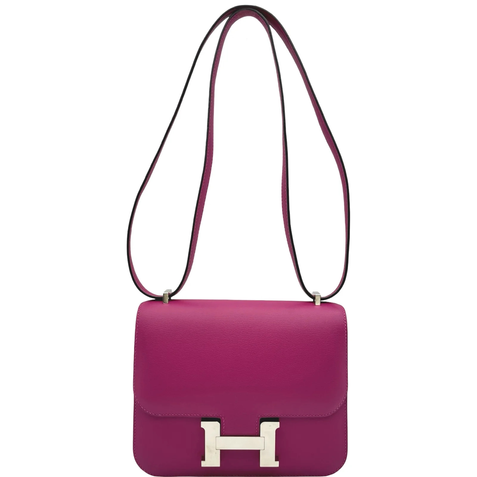 HERMES Constance 3 Mini A Stamp Rose Purple SHW Shoulder Bag #088