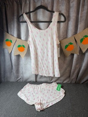 Honeydew Intimates ~Size Small ~ 2-Piece Pajama Short Set ~ Ivory Trees