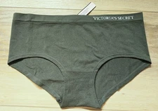 NWT Victoria's Secret Olive Smooth Seamless Logo Hipster Hiphugger Panties M