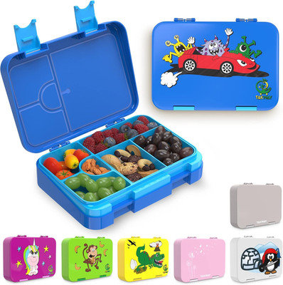Brotdose Kinder mit Fächern 4+2 - robust & kinderfreundlich - Bento Box Lunchbox