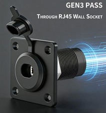 Waterproof RJ45 Pass Through Socket for Starlink Gen3 - Aluminum Panel Mount