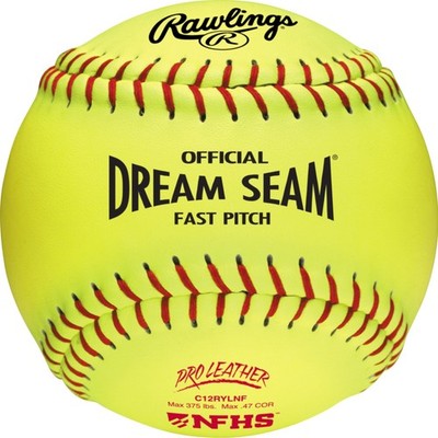 Rawlings | Official NFHS Pro Leather Dream Seam Fastpitch Softballs | C12RYLN...
