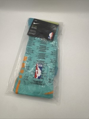 Nike NBA Elite Socks - Full Length Turquoise & Orange LARGE