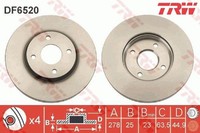 2X Bremsscheibe TRW DF6520 2 Bremsscheiben Vorderachse Vorne FüR Ford