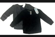 Toddler Boys' 2pk Quilted Crew Neck Sweatshirt - Cat  Jack Black/Gray 12 MO