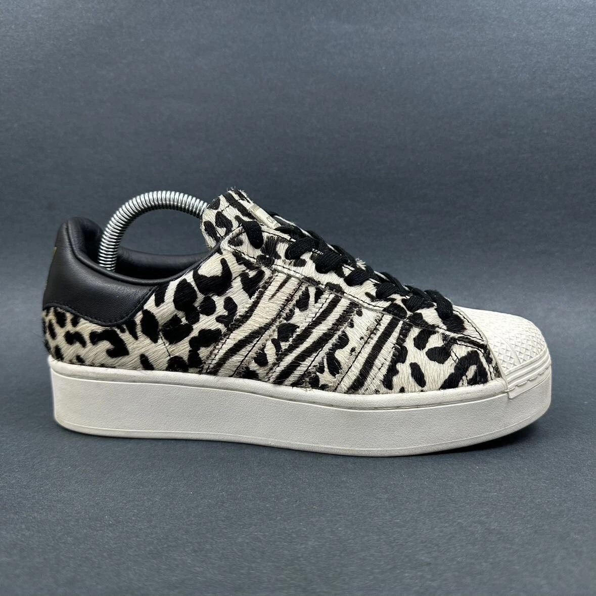 Adidas Superstar Bold Fuzzy Animal Print Leopard Shoes Size 8 FV3463 eBay