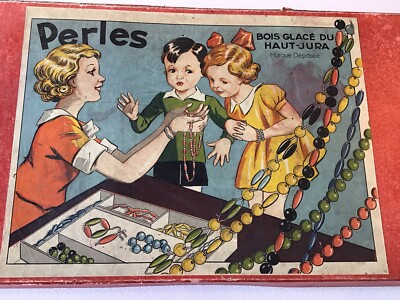 Ancien Jeu En Bois – Perles En Bois Glacé Du Haut Jura – Jouet Traditionnel