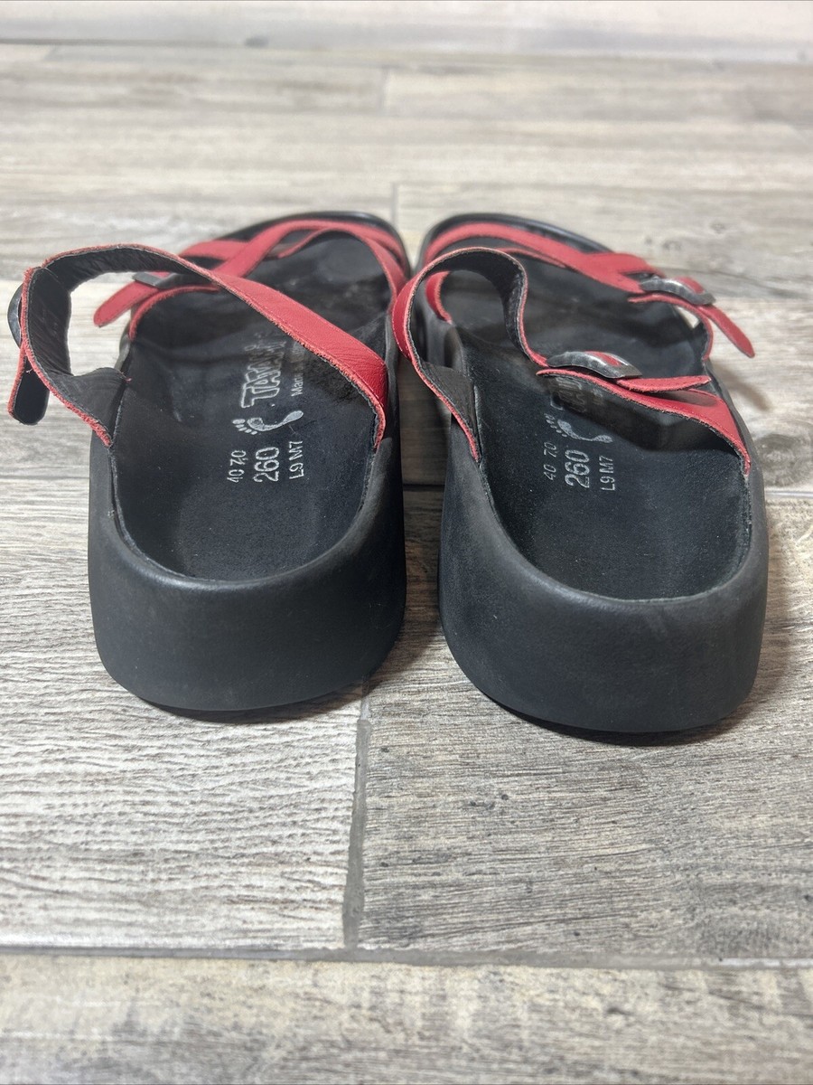 Birkenstock Tatami Sandals Red Strap Women Summer 260 US 9