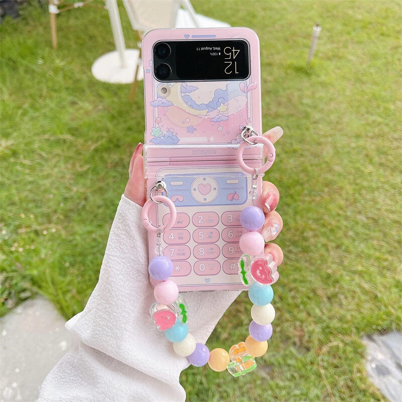 Samsung Z Flip 6 5 4 Foldable Cute Cartoon Chain Pattern Phone Case