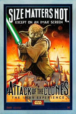 2002 Star Wars Episode II The Attack Of The Clones Movie Poster 11X17 Yoda  