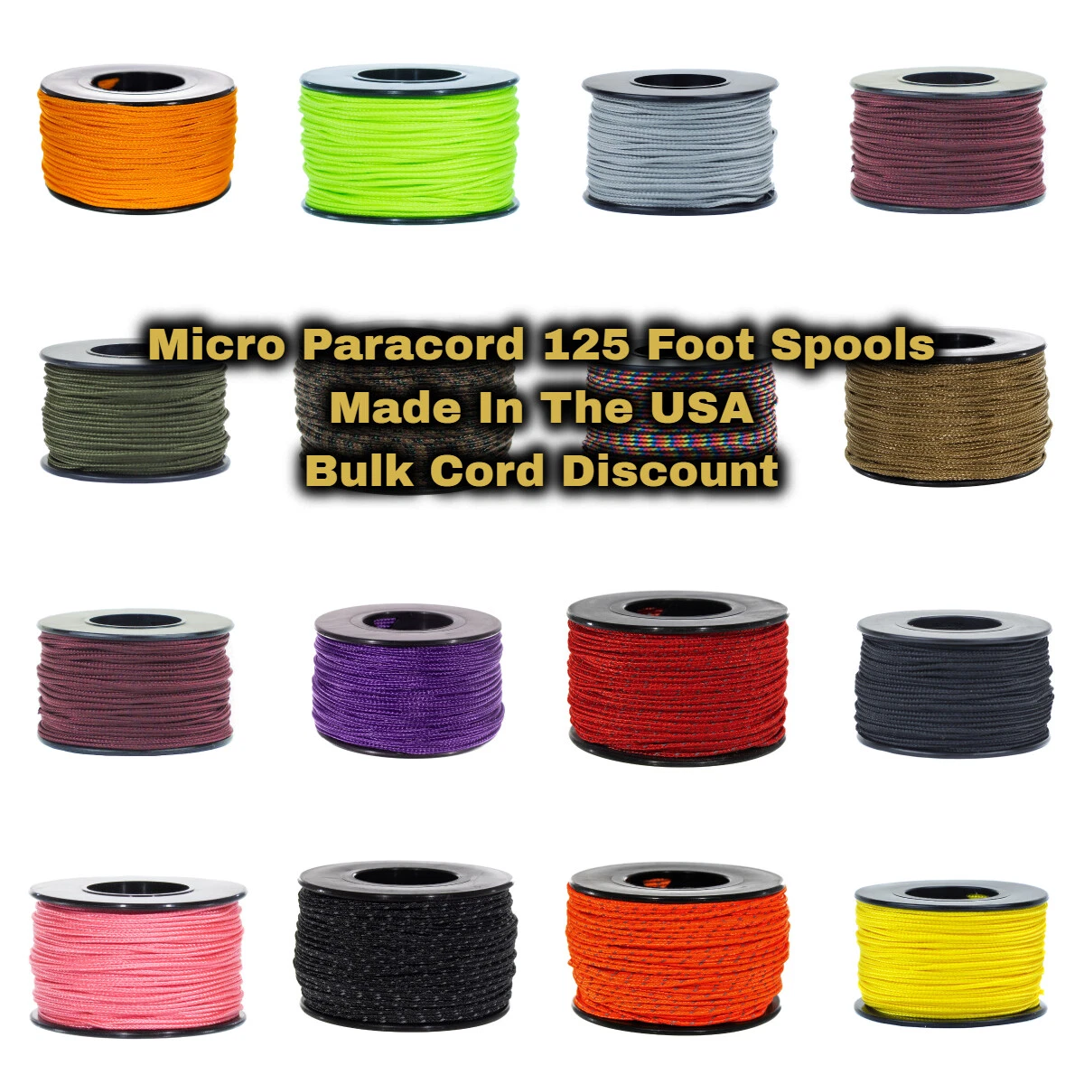 Paracord Planet 125 Foot Spools Micro Cord - Made In The USA