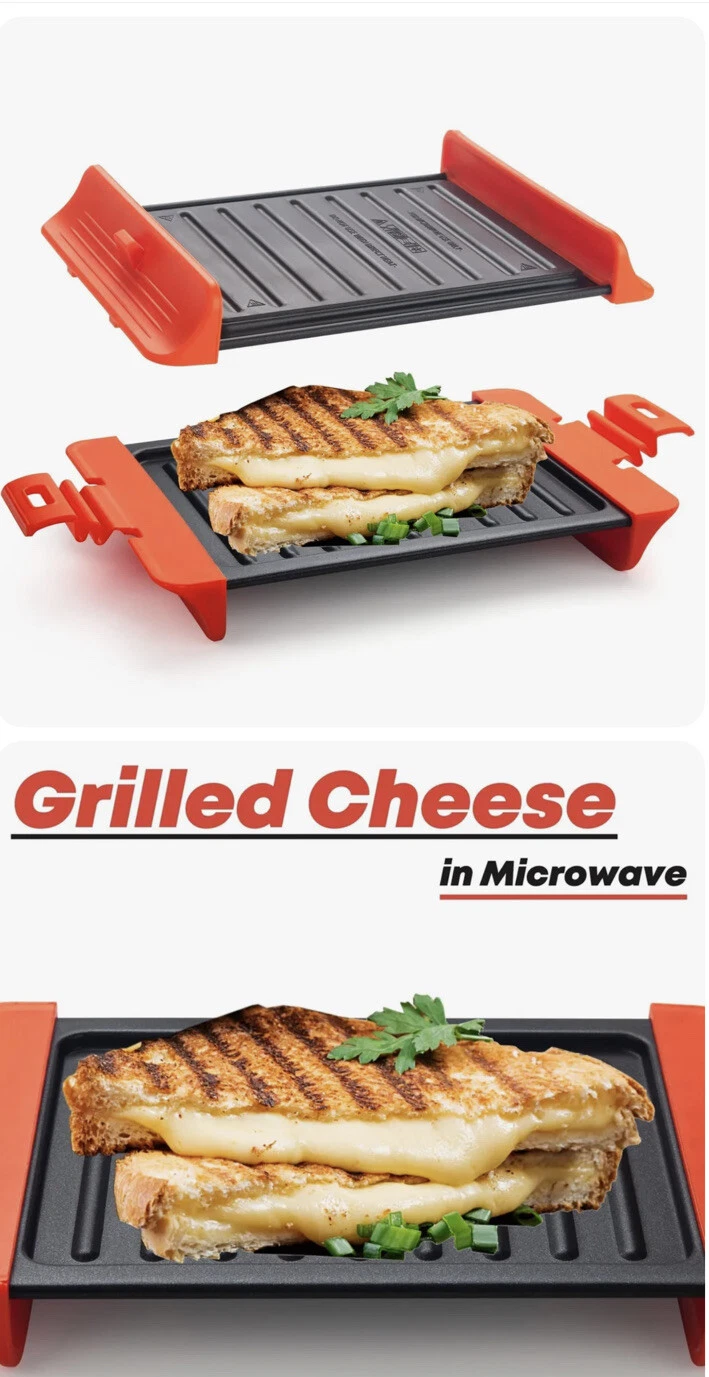 MICROWAVE SANDWICH MAKER Panini Press Grill Burger Steak Tray Crisper MACONEE