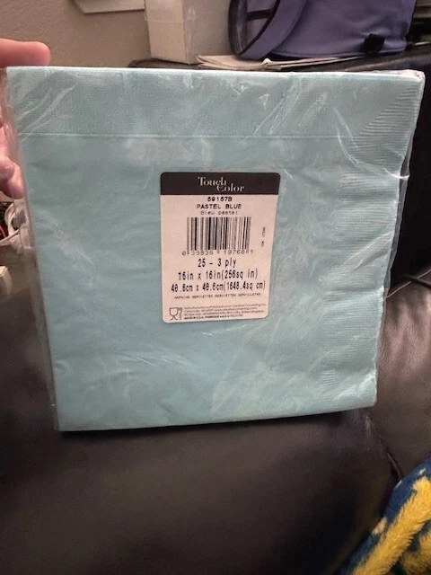 Pastel Blue 3-Ply Dinner Napkins Paper 25ct. Party Tableware Decorations New!!! - Image 2 of 2
