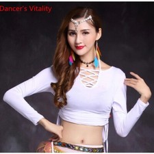 Sequin Mesh Belly Dance Tops Shirt Costumes for Women Bellydance Indian Dancing