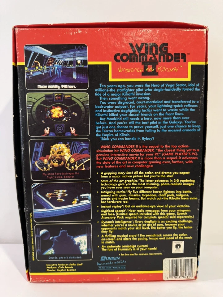 Wing Commander II Vengeance of The Kilrathi IBM Big Box ONLY 3.5" Origin (1991) - Image 3 of 4