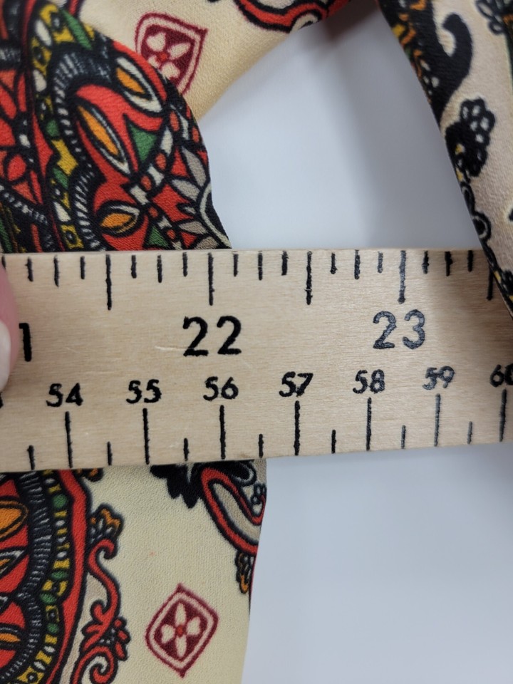 Fig and Flower Top Womens Plus 1X Colorful Scarf Print Long Sleeve Boho