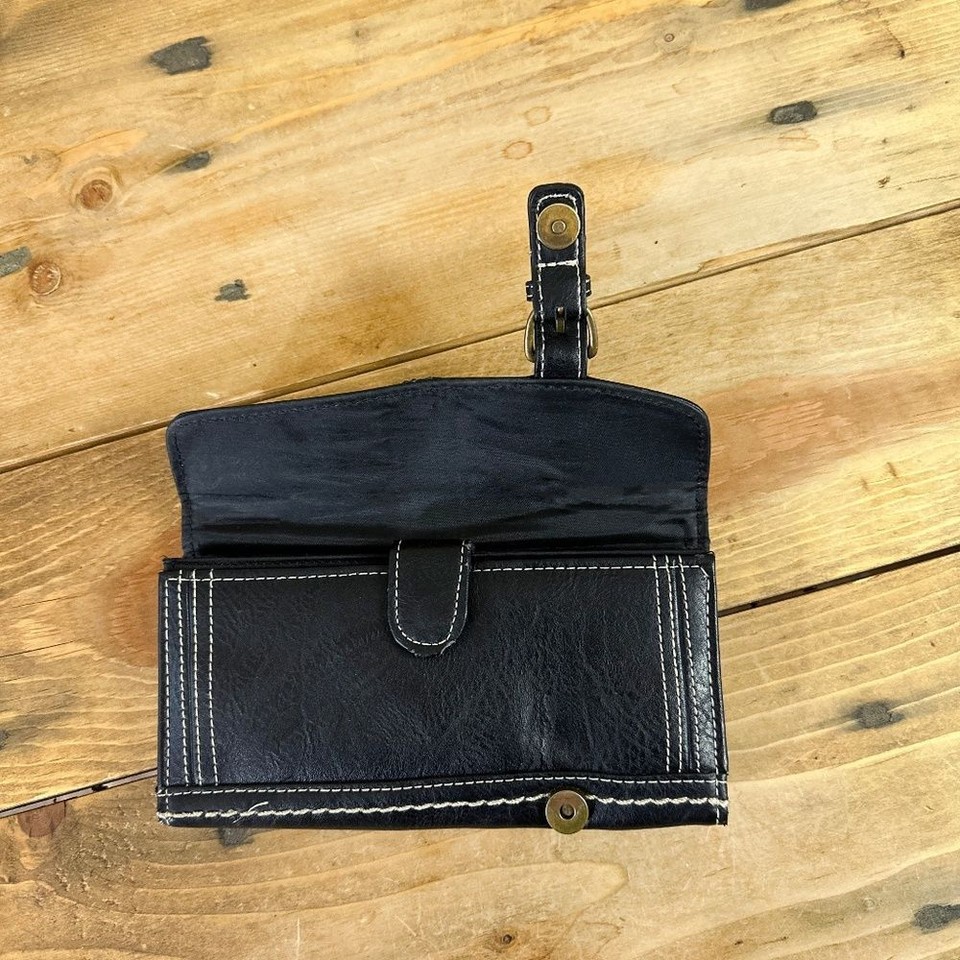 Born Concepts BOC Black Faux Leather Wallet Lots Pockets eBay