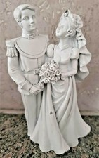 Vintage Resin Finely Detailed Wedding Cake Topper - Groom in Military Uniform