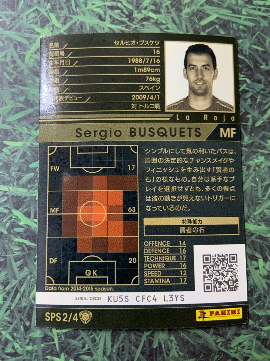 Panini WCCF 2015-16 Sergio Busquets FC Barcelona Refractor Soccer