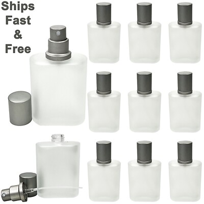 30ml 1oz empty frosted glass perfume spray bottles matte silver