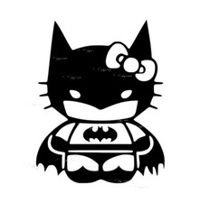 Batman Hello Kitty Vinyl Aufkleber für Auto Laptop Fenster Stoßstange Wand LKW
