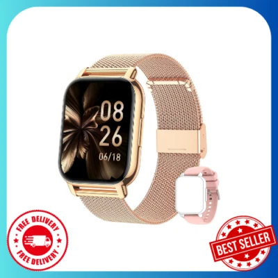 Popglory Smart Watch for Women Men Answer/Make Calls, 1.85" Smartwatch 2 Straps