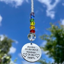 Neu hängendes Sonnenfänger-Denkmal ~ Für immer in meinem Herzen ~ Haustierverlust Regenbogenbrücke