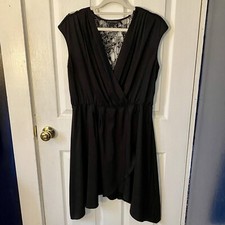 Victoria Secret Womens Large Black Lace Trimed Slip Dress