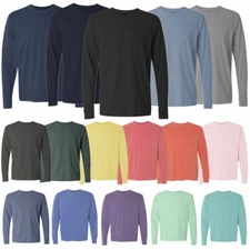Comfort Colors 6014 3 PACK of Garment Dyed Long Sleeve Crew Neck T Shirts! WOW!