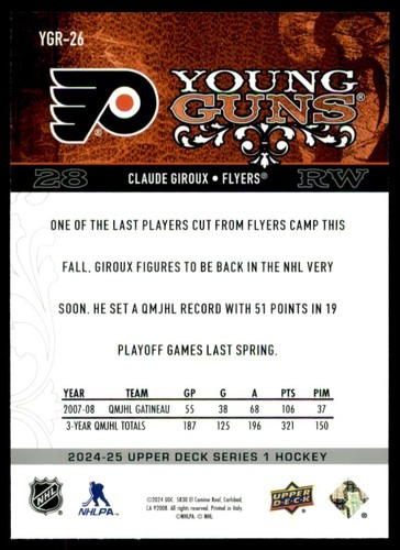2024-25 UPPER DECK SERIES 1 HOCKEY YOUNG GUNS YG RENEWED -PICK FROM LIST- U-PICK - Picture 64 of 130