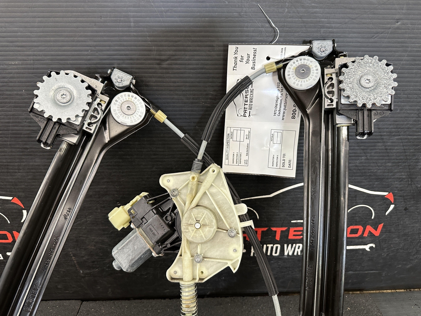 14-17 MASERATI GHIBLI REAR DRIVER DOOR WINDOW GLASS REGULATOR W/MOTOR 670030023